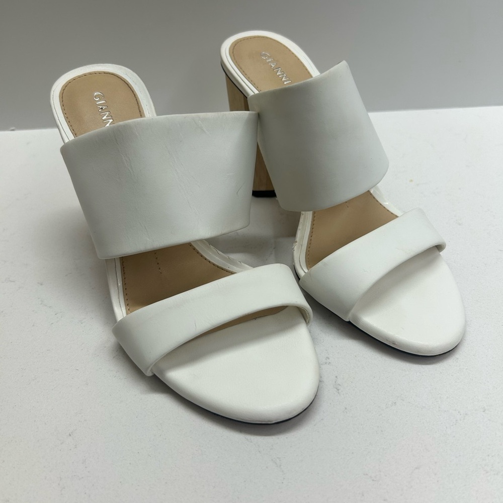 Gianni Bini‎ Leather Block Heel Sandal Size 6.5